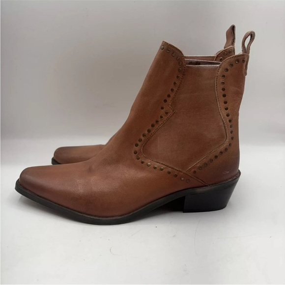 Roan by Bed Stu Cliffhanger Boots Almond Leather Bootie Womens 9.5 - Picture 2 of 9